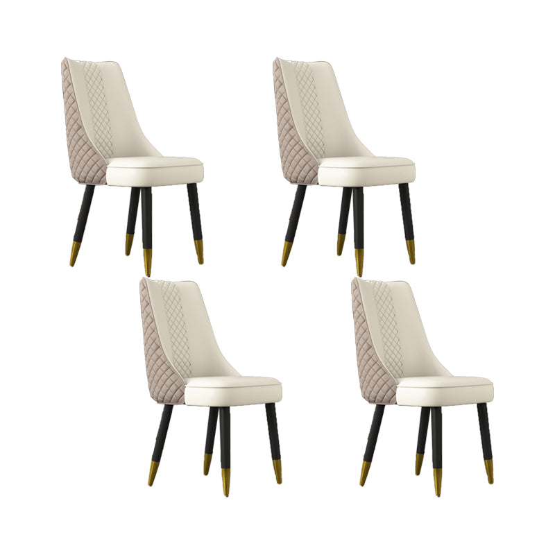 Industrial Style Dining Chairs Faux Leather Kitchen Chairs with Wood Legs