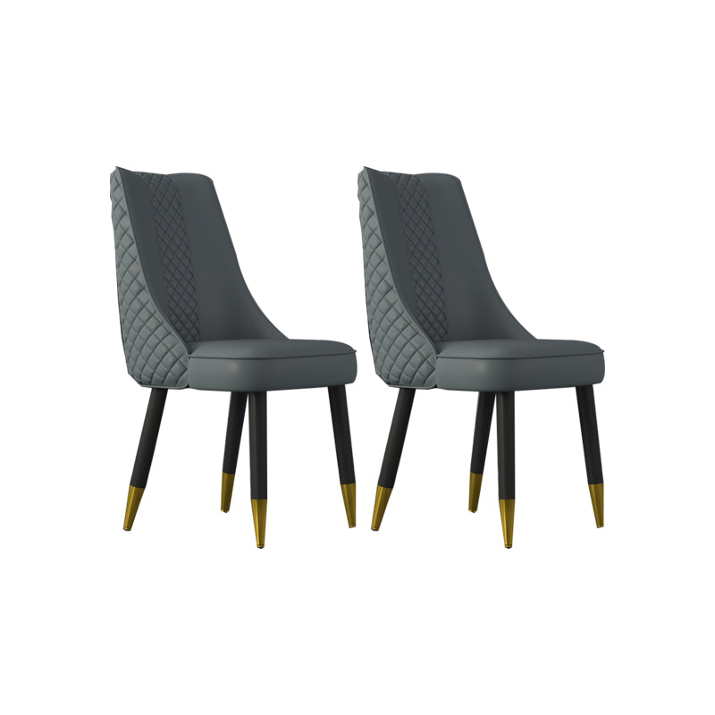 Industrial Style Dining Chairs Faux Leather Kitchen Chairs with Wood Legs