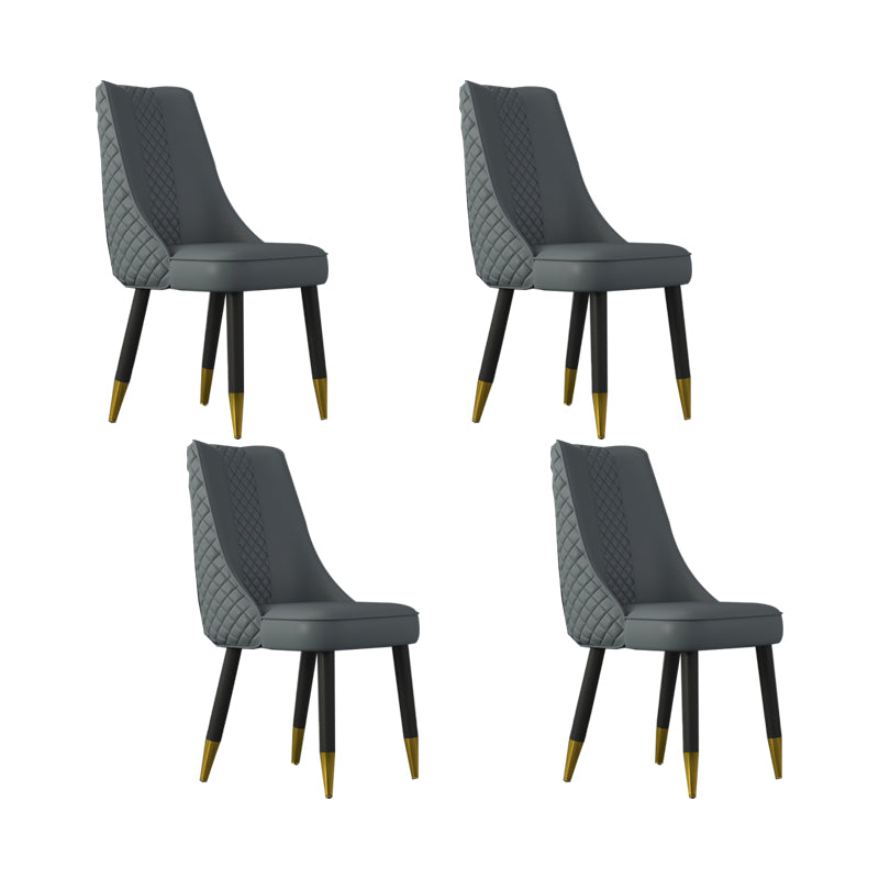 Industrial Style Dining Chairs Faux Leather Kitchen Chairs with Wood Legs