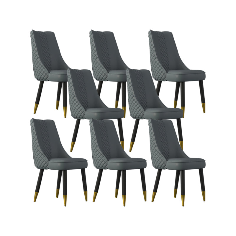 Industrial Style Dining Chairs Faux Leather Kitchen Chairs with Wood Legs