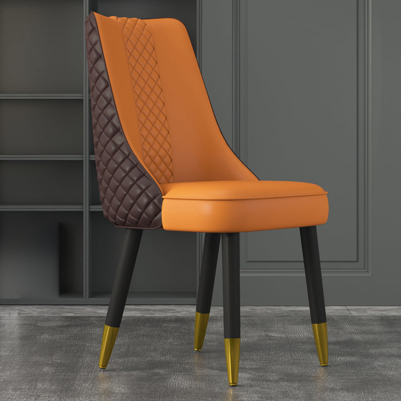 Industrial Style Dining Chairs Faux Leather Kitchen Chairs with Wood Legs