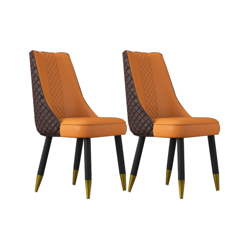 Industrial Style Dining Chairs Faux Leather Kitchen Chairs with Wood Legs