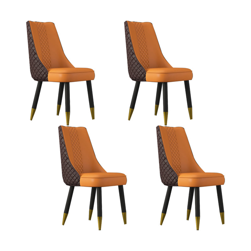 Industrial Style Dining Chairs Faux Leather Kitchen Chairs with Wood Legs