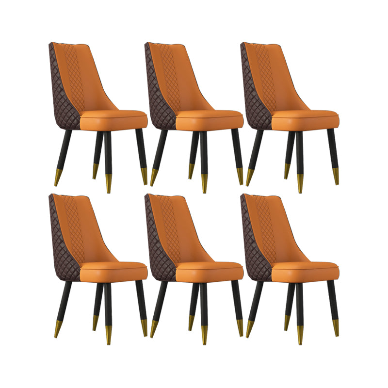 Industrial Style Dining Chairs Faux Leather Kitchen Chairs with Wood Legs