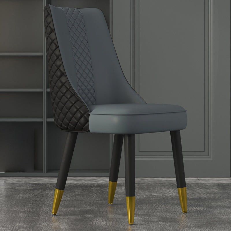 Industrial Style Dining Chairs Faux Leather Kitchen Chairs with Wood Legs