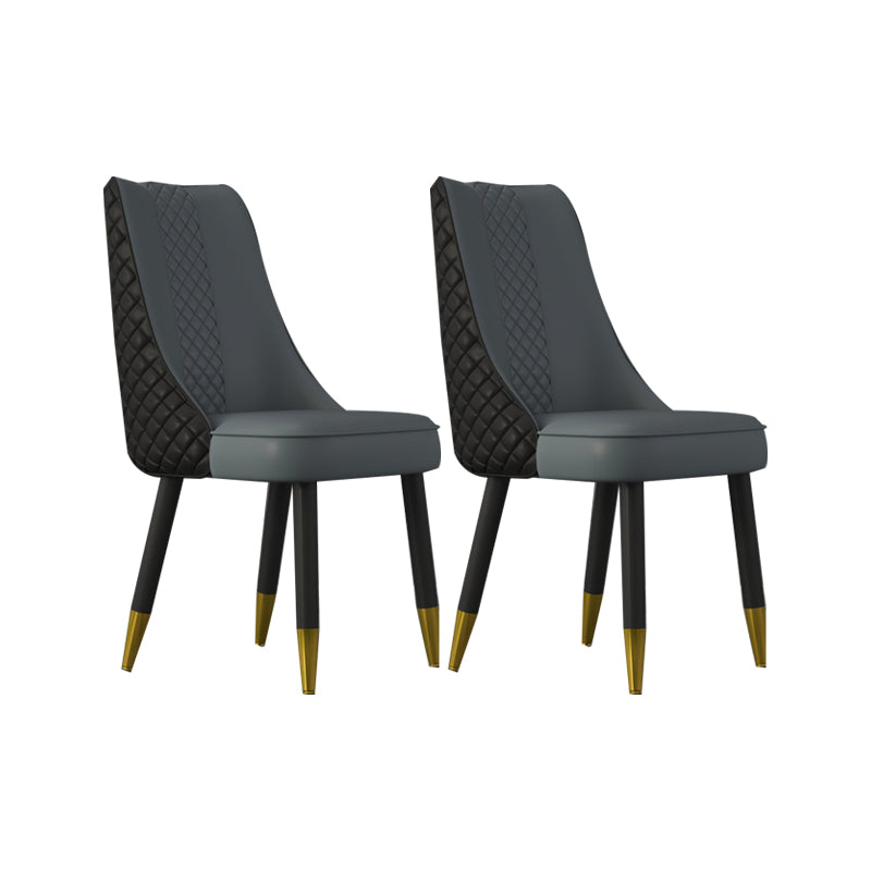 Industrial Style Dining Chairs Faux Leather Kitchen Chairs with Wood Legs