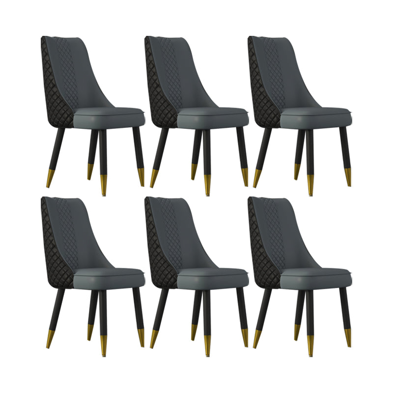Industrial Style Dining Chairs Faux Leather Kitchen Chairs with Wood Legs