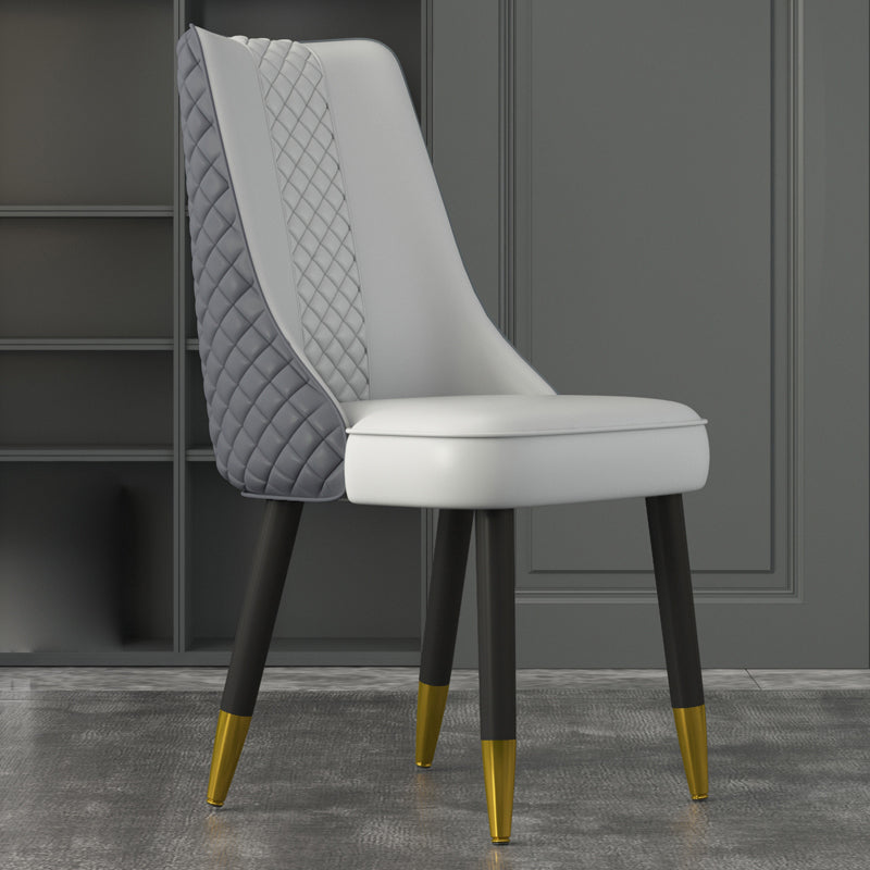 Industrial Style Dining Chairs Faux Leather Kitchen Chairs with Wood Legs