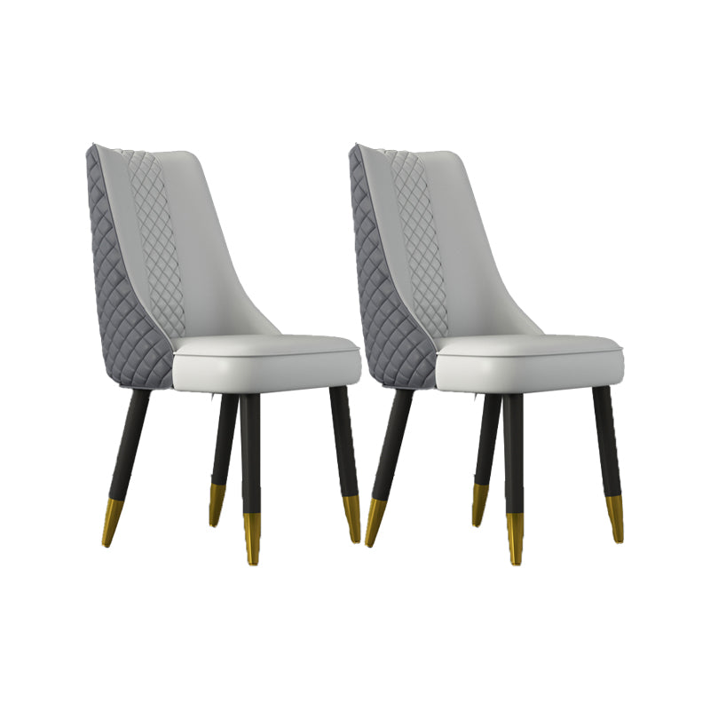 Industrial Style Dining Chairs Faux Leather Kitchen Chairs with Wood Legs