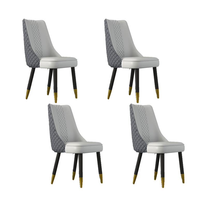 Industrial Style Dining Chairs Faux Leather Kitchen Chairs with Wood Legs