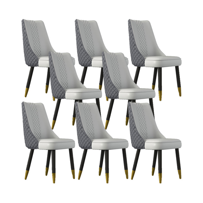 Industrial Style Dining Chairs Faux Leather Kitchen Chairs with Wood Legs