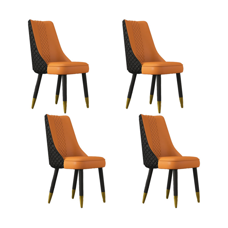 Industrial Style Dining Chairs Faux Leather Kitchen Chairs with Wood Legs