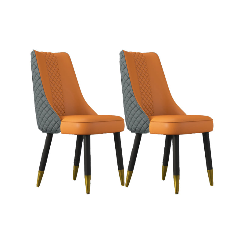 Industrial Style Dining Chairs Faux Leather Kitchen Chairs with Wood Legs