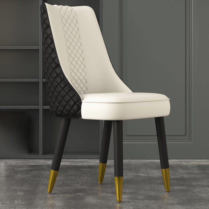 Industrial Style Dining Chairs Faux Leather Kitchen Chairs with Wood Legs