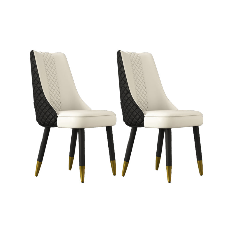 Industrial Style Dining Chairs Faux Leather Kitchen Chairs with Wood Legs