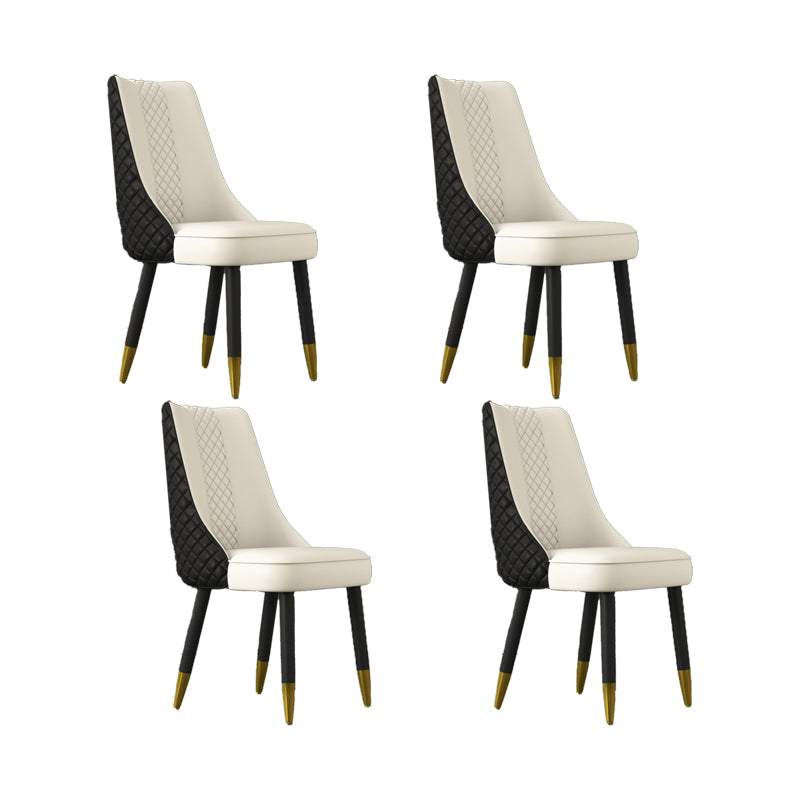 Industrial Style Dining Chairs Faux Leather Kitchen Chairs with Wood Legs