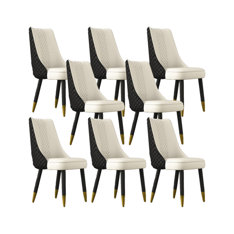 Industrial Style Dining Chairs Faux Leather Kitchen Chairs with Wood Legs