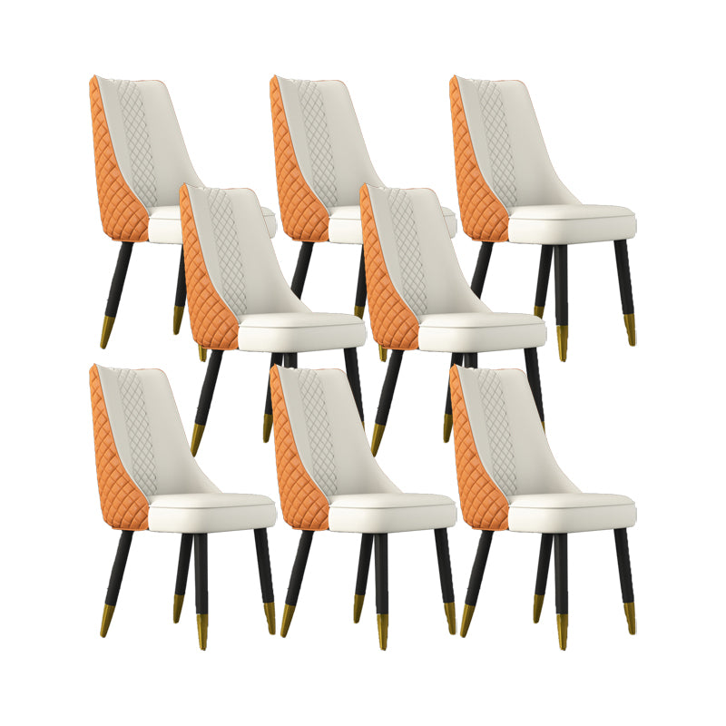 Industrial Style Dining Chairs Faux Leather Kitchen Chairs with Wood Legs