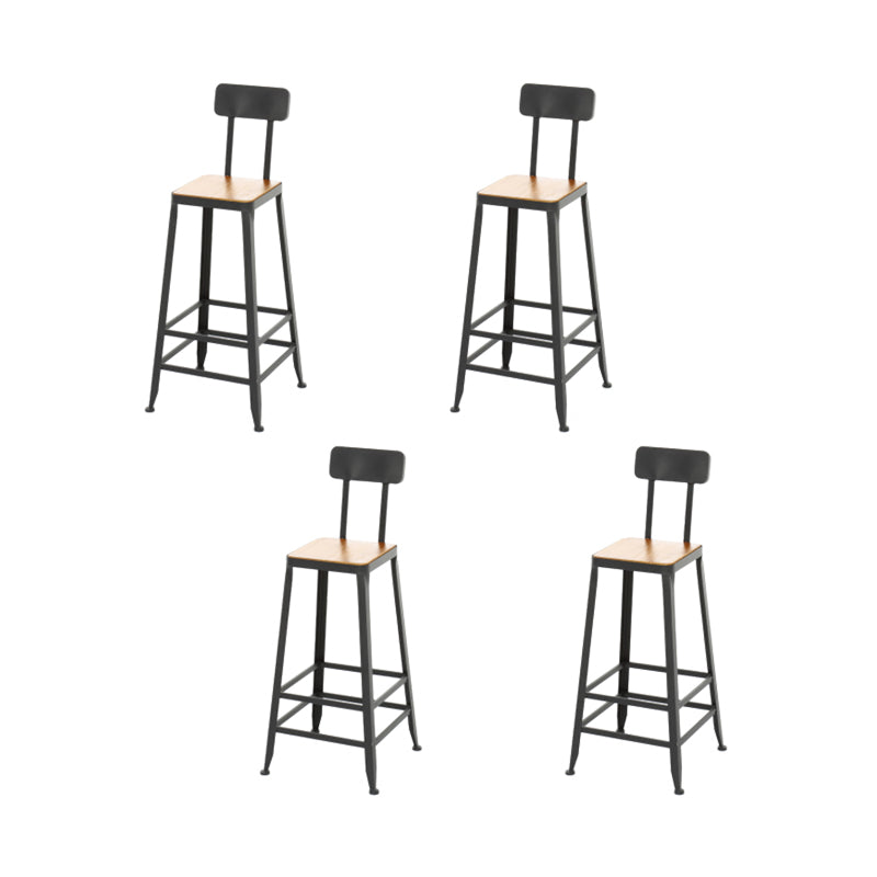Contemporary Metal Dining Stool Armless Bar Stool with Black Base