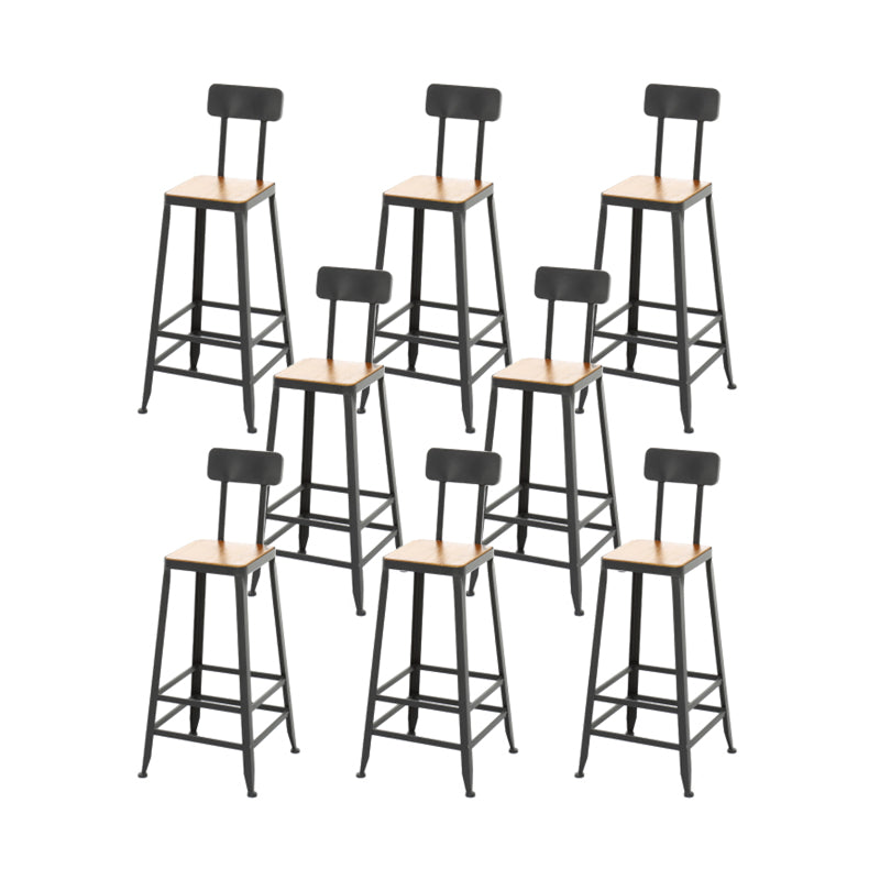 Contemporary Metal Dining Stool Armless Bar Stool with Black Base