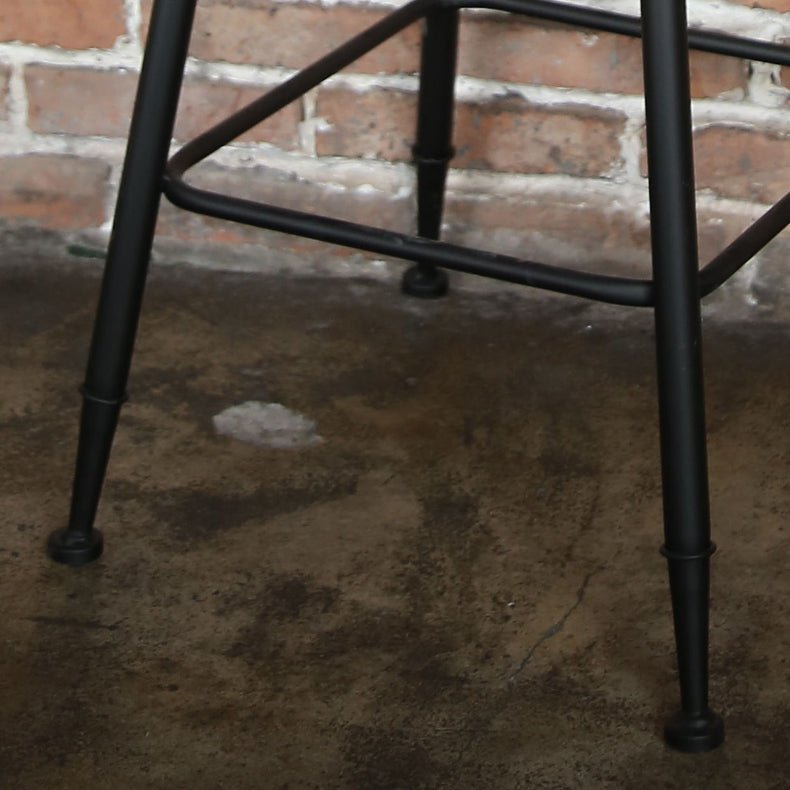 Contemporary Metal Dining Stool Armless Bar Stool with Black Base