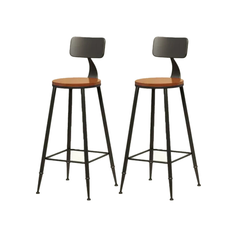 Contemporary Metal Dining Stool Armless Bar Stool with Black Base