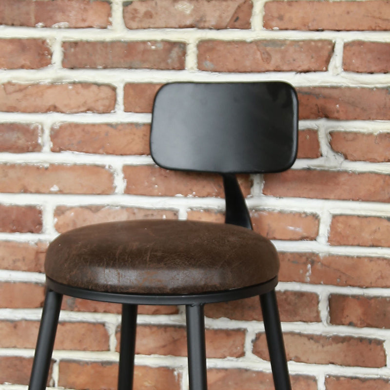Contemporary Metal Dining Stool Armless Bar Stool with Black Base