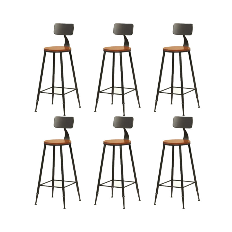 Contemporary Metal Dining Stool Armless Bar Stool with Black Base