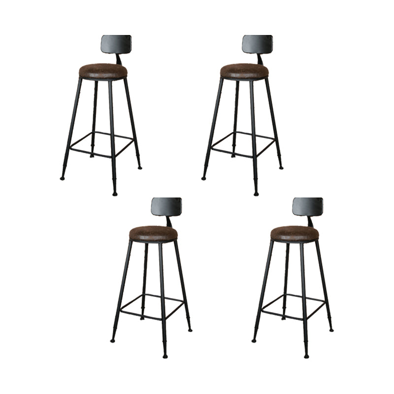 Contemporary Metal Dining Stool Armless Bar Stool with Black Base