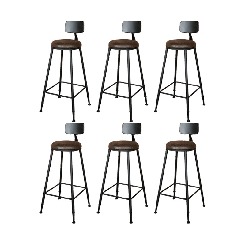 Contemporary Metal Dining Stool Armless Bar Stool with Black Base