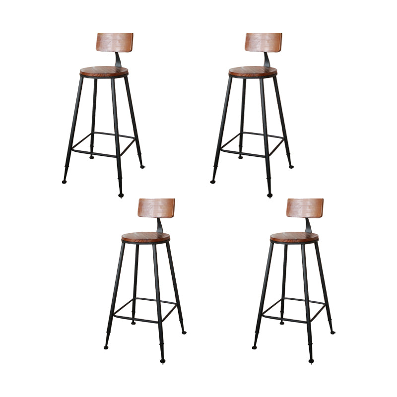 Contemporary Metal Dining Stool Armless Bar Stool with Black Base