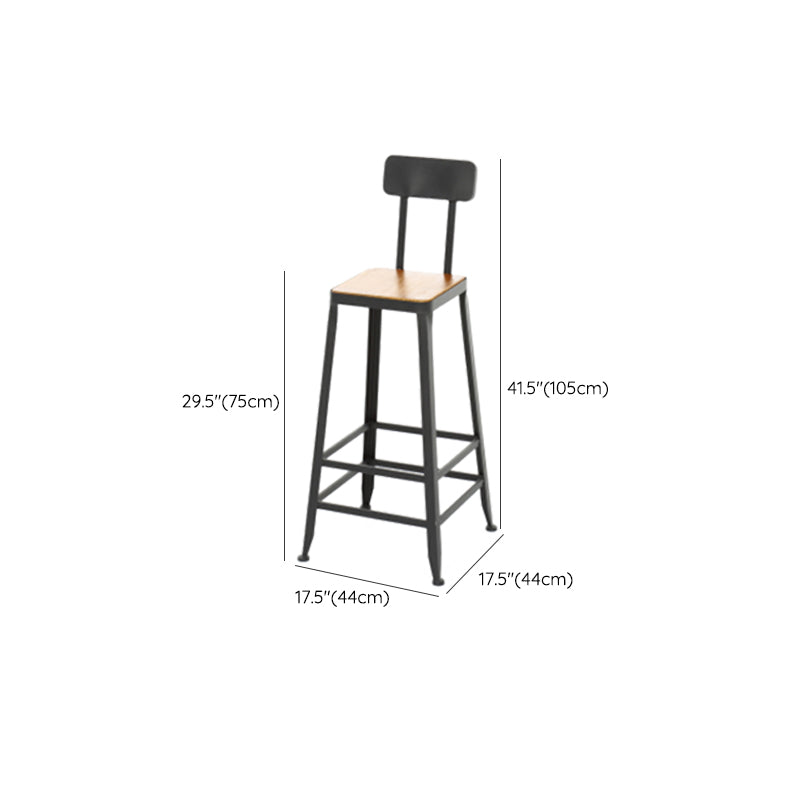 Contemporary Metal Dining Stool Armless Bar Stool with Black Base