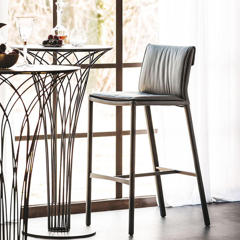 Contemporary Style Metal Bar Stool Footrest Counter Stool for Restaurant