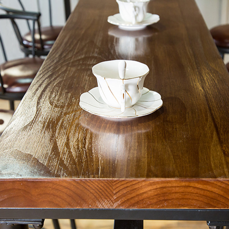 Industrial Indoor Bar Stool Table Metal and Wood Bar Dining Table