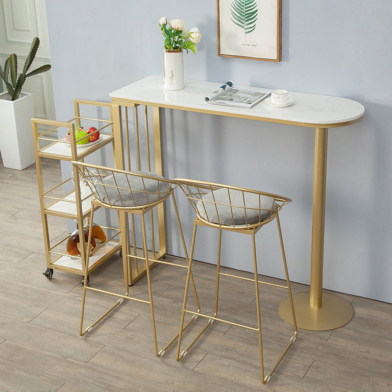 Modern Pub Table with Metal Frame Specialty White Top Bar Table