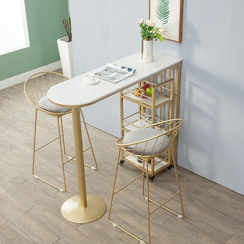 Modern Pub Table with Metal Frame Specialty White Top Bar Table