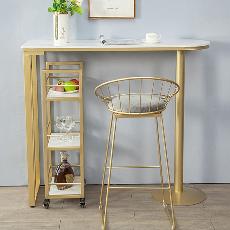 Modern Pub Table with Metal Frame Specialty White Top Bar Table