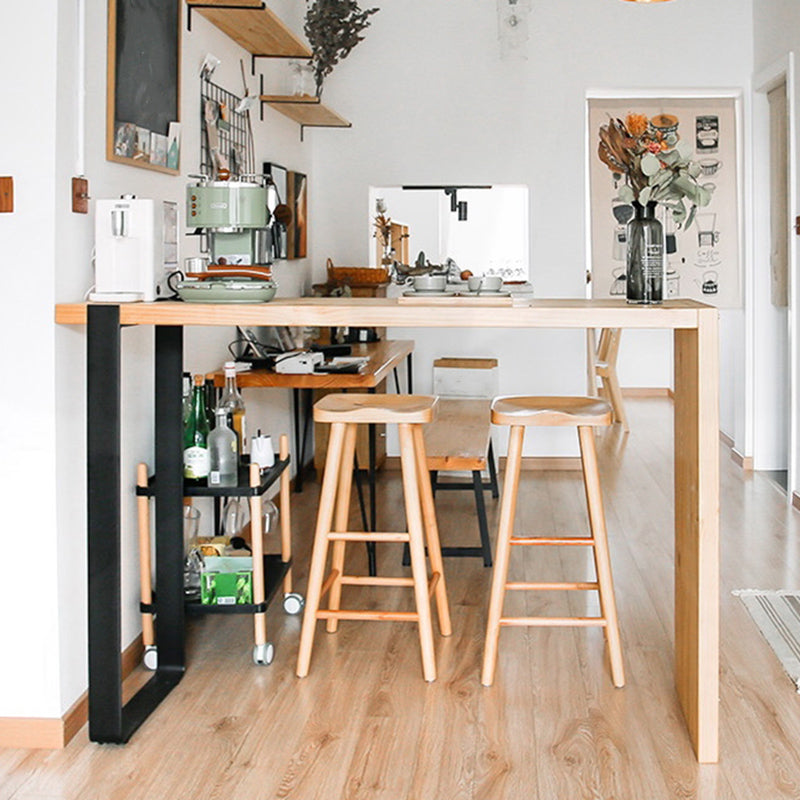Indoor Contemporary Bar Dining Table Rectangle Wood Bar Stool Table