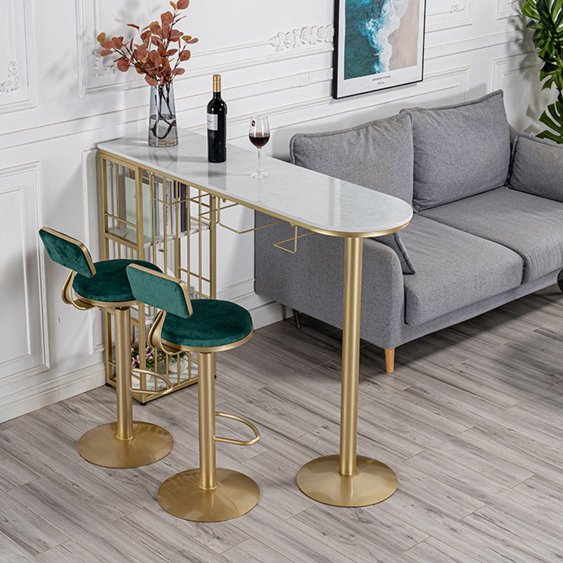 Specialty Indoor Bar Table White Modern Pub Table with Metal Storage
