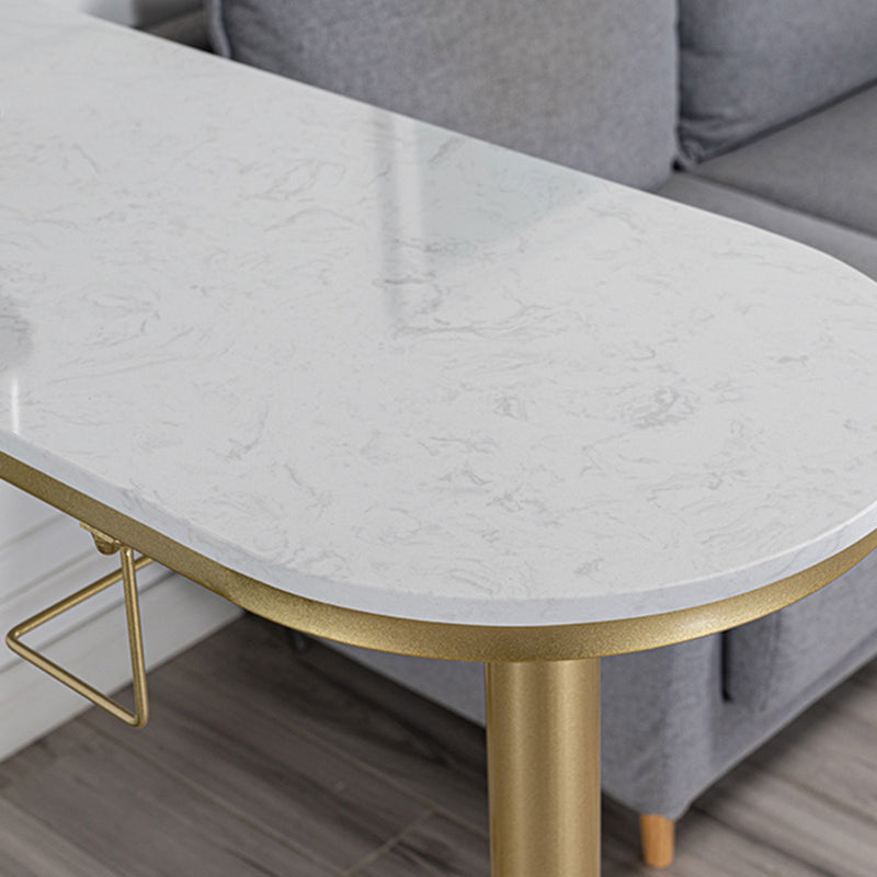 Specialty Indoor Bar Table White Modern Pub Table with Metal Storage