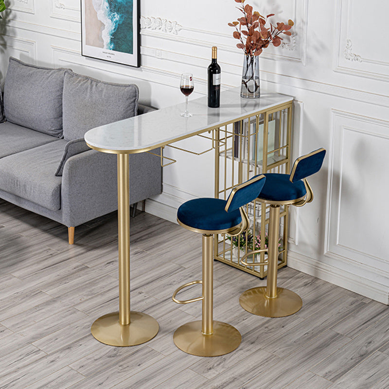 Specialty Indoor Bar Table White Modern Pub Table with Metal Storage