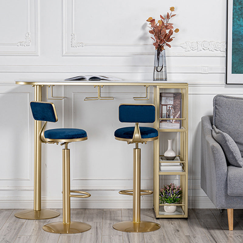 Specialty Indoor Bar Table White Modern Pub Table with Metal Storage