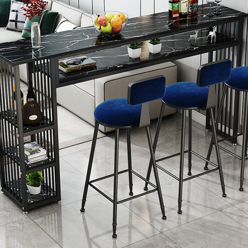 Glam Indoor Bar Dining Table Rectangle Bar Stool Table with Storage