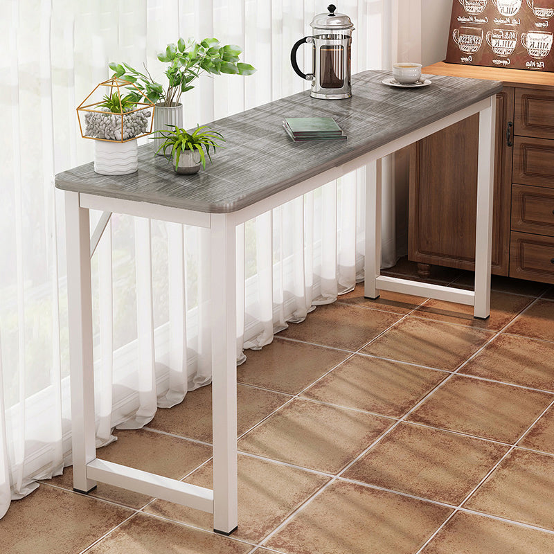 Contemporary Pub Table with Metal Frame Matte Finish Faux Wood Top Bar Table