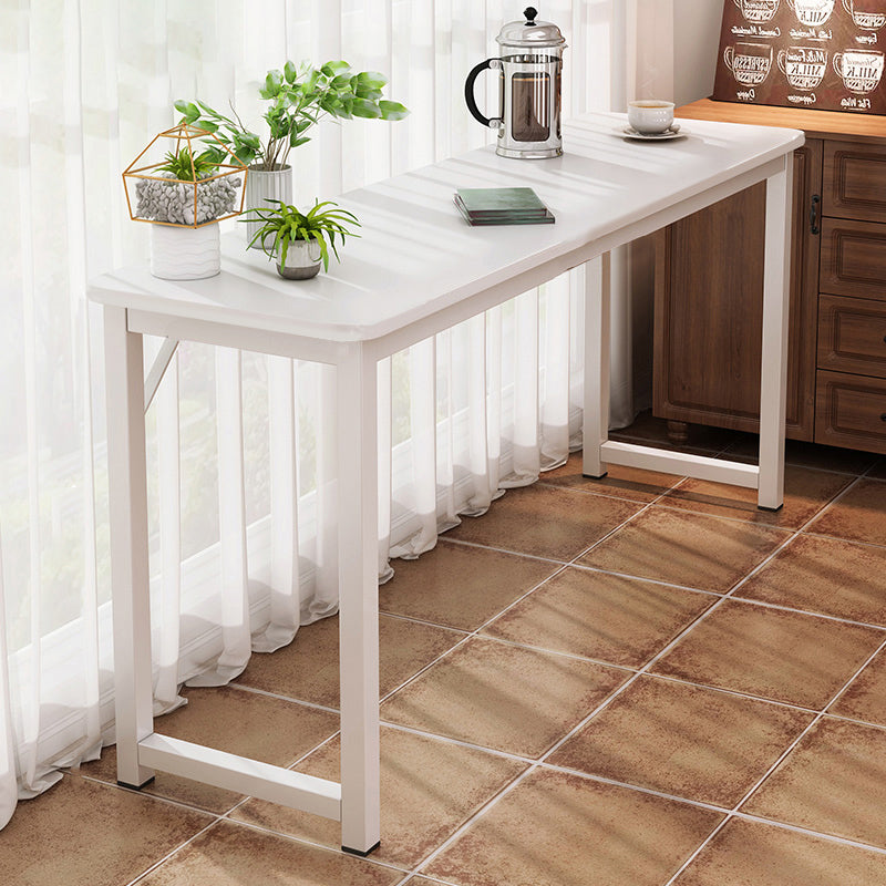 Contemporary Pub Table with Metal Frame Matte Finish Faux Wood Top Bar Table