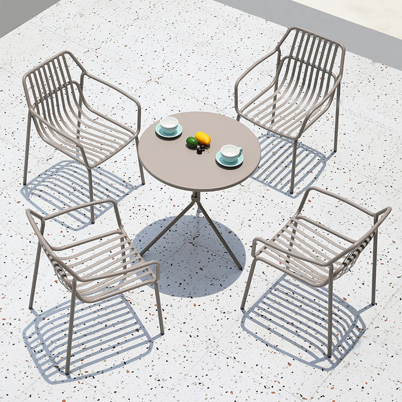 Contemporary Style 1/5 Pcs Bistro Set Metal Round Bistro Table Set