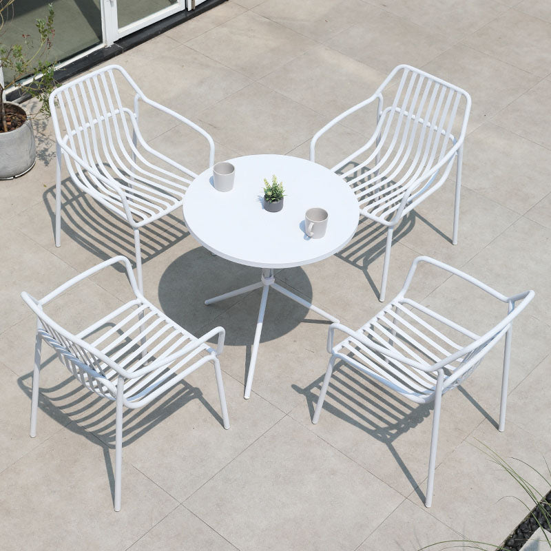 Contemporary Style 1/5 Pcs Bistro Set Metal Round Bistro Table Set