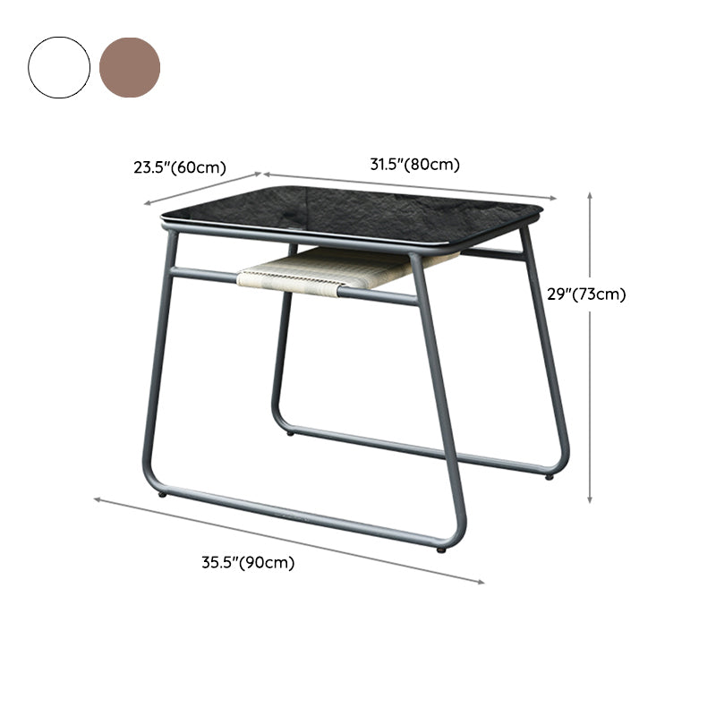 Contemporary 1/3 Pcs Dining Set Glass Rectangular Dining Table Set