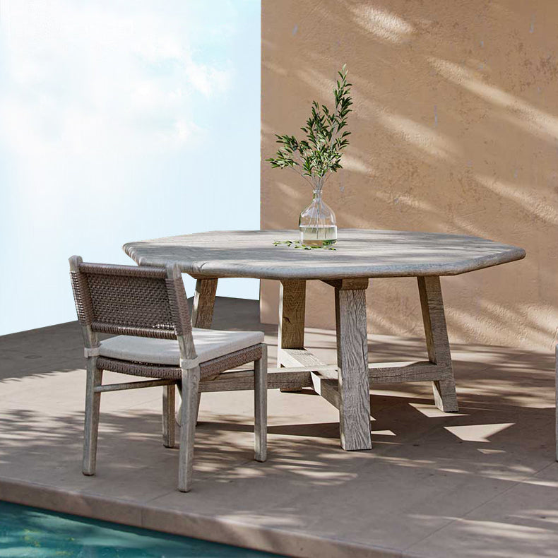 Boho Style 1/3/9 Pcs Patio Dining Table Set Wood Dining Table Set