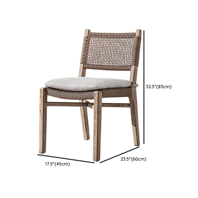 Boho Style 1/3/9 Pcs Patio Dining Table Set Wood Dining Table Set